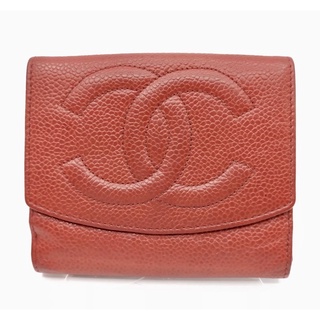 chanel wallet coco mark red caviar vintage