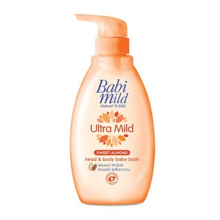 🔥ยอดนิยม!! เบบี้มายด์ สบู่เหลว กลิ่นสวีท อัลมอนด์ ขนาด 400 มล. Babi Mild Head &amp; Body Baby Bath Sweet Almond 400 ml