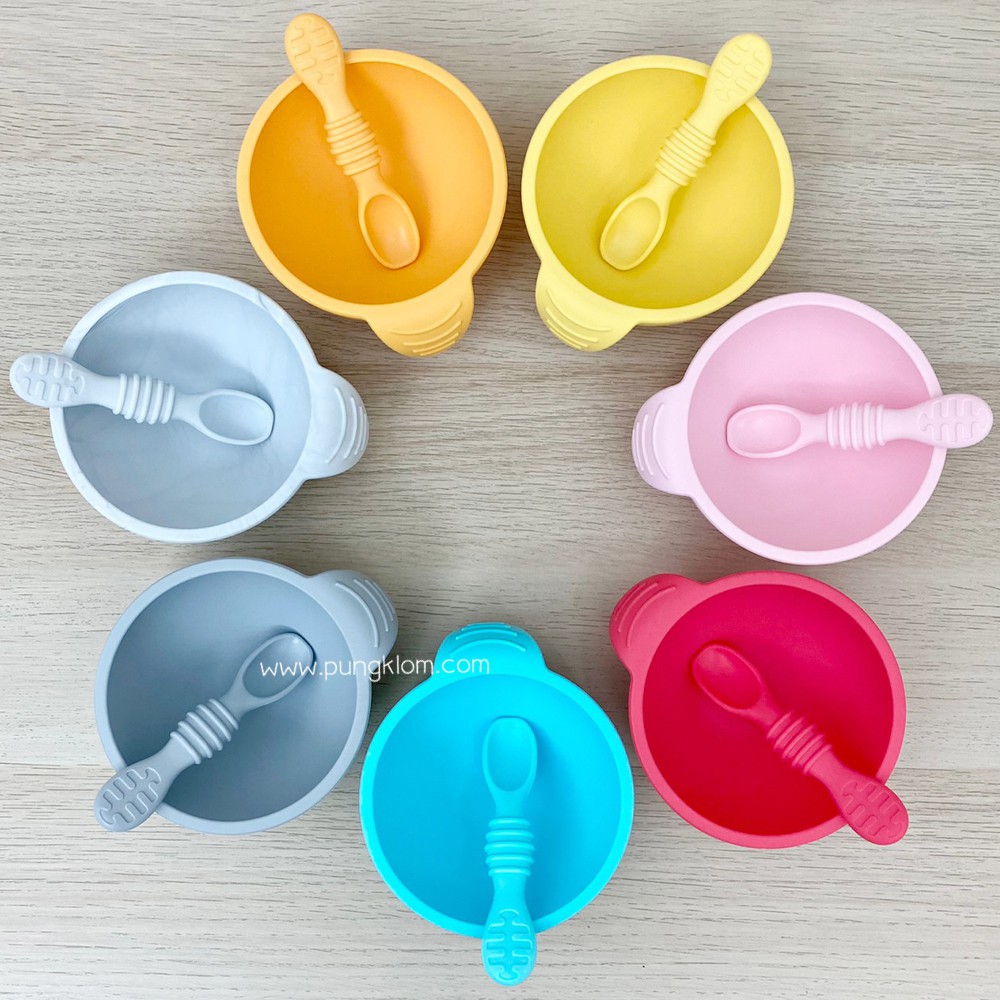 BUMKINS เซ็ตถ้วยซิลิโคน ฝึกทานอาหาร First Feeding Set 6 เดือนขึ้นไป