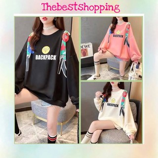 Thebest :: เสื้อสเวทเตอร์ Backpack สกรีนหน้าหลัง ผ้าดีมากก 3 สี