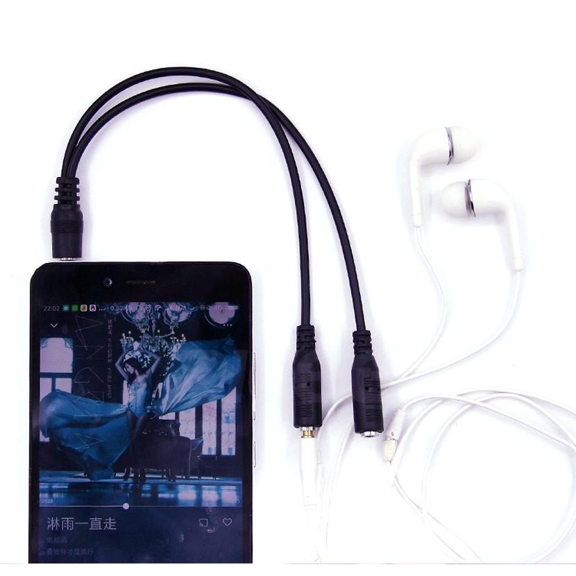 สาววายเคเบิลสเตอริโอ แยก เสียงหรือไมโครโฟน ออกเป็น 2ช่อง 3.5mm audio Y splitter cable cord aux earphone male to 2 female