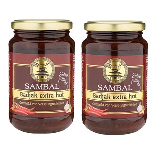 (2ขวด/Bottles) Sambal Badjak Extra Hot 375g - Indonesian/Malaysian chili sauce/น้ำพริกอินโด/มาเลย์ บาจาคเอ๊กซ์ตร้า ฮอท