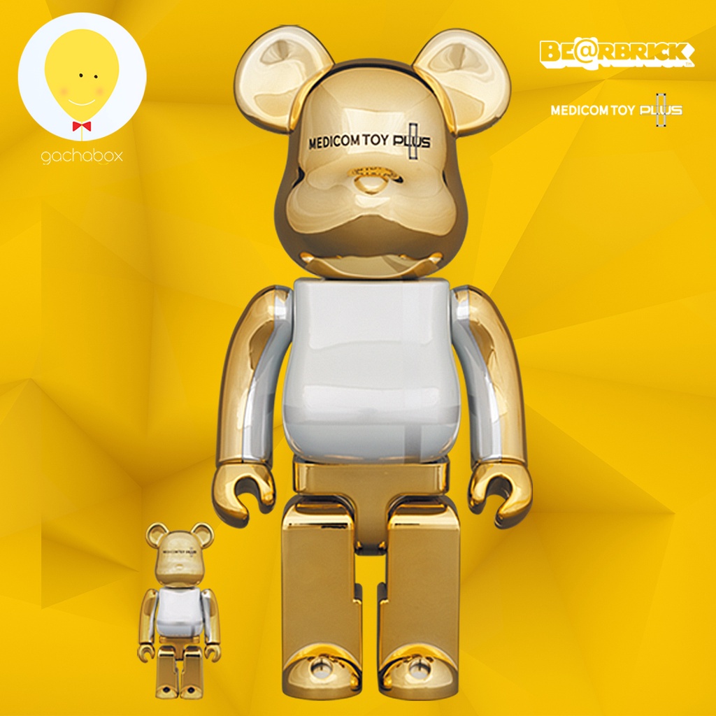 gachabox Bearbrick Medicom Toy Plus Gold Chrome version 100%+400% แบร์บริค  ของแท้ พร้อมส่ง - Medicom Toy Be@rbrick | Shopee Thailand