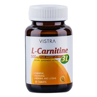 Vistra L-Carnitine 3L 500mg Plus Amino Acids (30 Tablets)x1