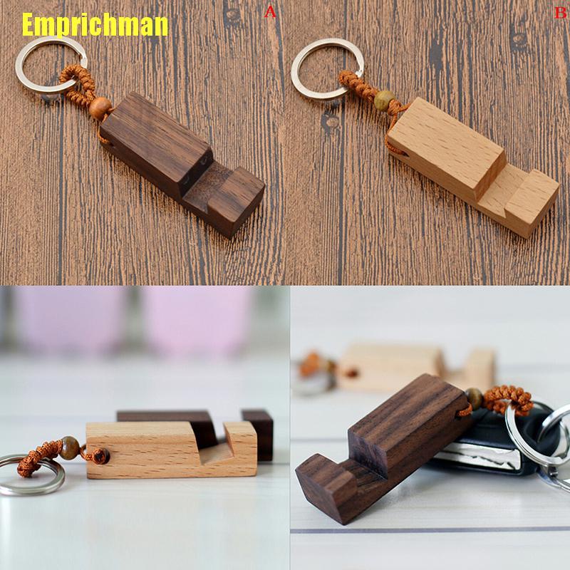 (Emprichman) ใหม่ ที่วางโทรศัพท์ แบบไม้ ย้อนยุค ขาตั้งจี้ พวงกุญแจรถ แฟชั่น