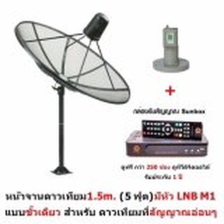 Hisattel หน้าจานดาวเทียม จาน C-BAND 1.5 m (4 ชิ้น) + หัว LNB Mastersat M1   พร้อมกล่องSunbox 1 ตัว