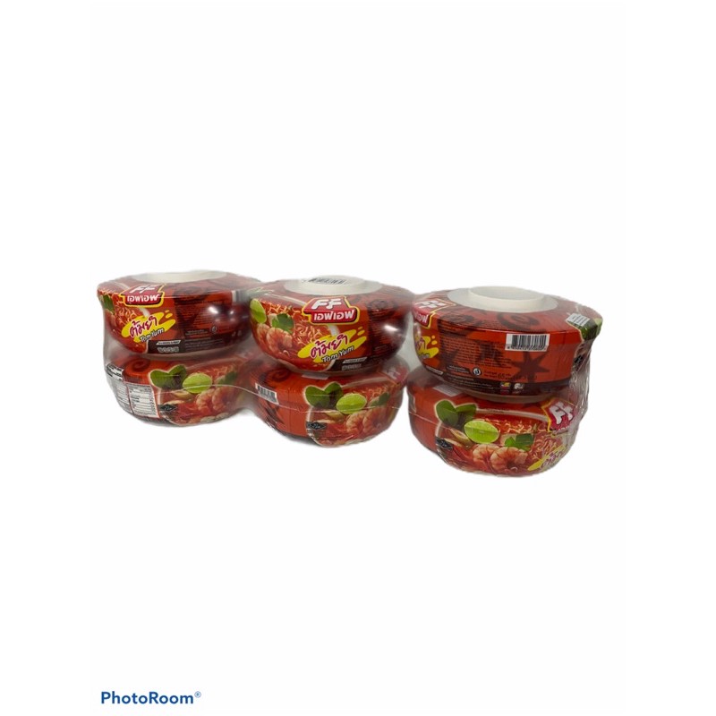 บะหมี่กึ่งสำเร็จรูป ตราFF TOM YUM รสต้มยำ..!! สีแดง 1แพค/6ถ้วย ราคาพิเศษพร้อมส่ง!! สินค้าพร้อมส่ง