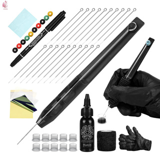 Tg Hand Poke &amp; Stick Tattoo Kit DIY หมึกสัก และถ้วย ชุดเข็มสัก ปลอกยาง สําหรับผู้เริ่มต้น ศิลปินสัก