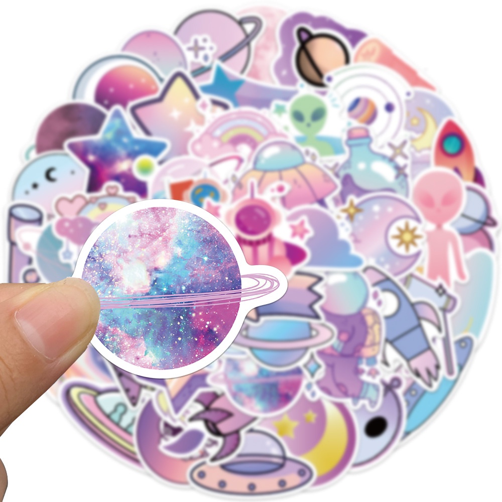 พร้อมส่ง INS UFO NASA moon น่ารัก ดาวเคราะห์ planet จักรวาล sticker สติกเกอร์กันน้ำรูปแบบที่แตกต่างกัน 50ชิ้น