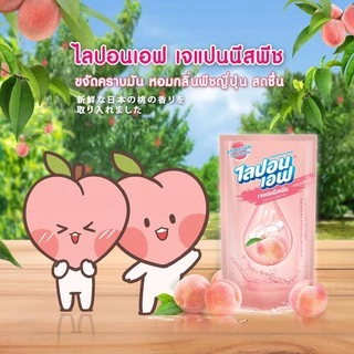Lipon F น้ำยาล้างจาน ไลปอนเอฟ เจแปนนีส พีช Japanese Peach ชนิดถุงเติม 450 มล.