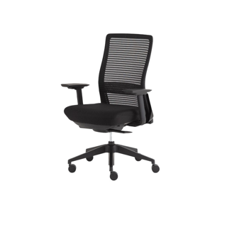 Modernform เก้าอี้สำนักงาน รุ่น Series 15S เก้าอี้ แขนปรับได้ ขาไนลอน เบาะผ้าดำ พนักพิงตาข่ายสีดำ