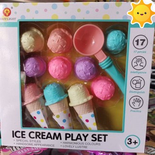 3D Colorful Plastic Ice Cream Shop Set Children เซทไอศครีมของเล่นชุด 17 ชิ้น