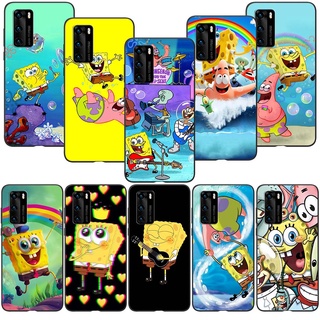 เคสโทรศัพท์มือถือ ซิลิโคนนิ่ม TPU ลายการ์ตูน Sponge Bob SL45 สีดํา สําหรับ Huawei Nova 10 Pro Nova 9 SE Y6p 2020 Y9s