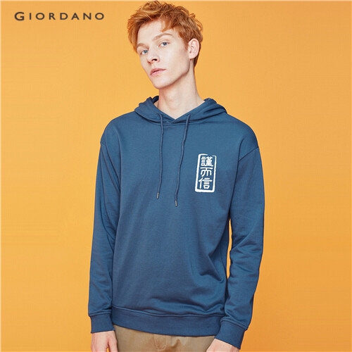 GIORDANO MEN Printed long-sleeve hoodie 91099643