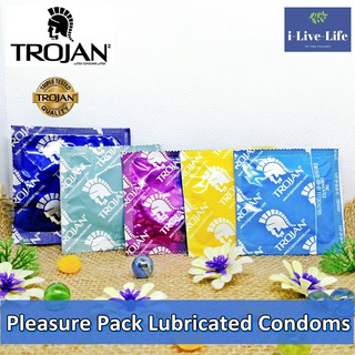 โทรจัน ถุงยางอนามัยรวม 5 รุ่นที่แตกต่างกัน TROJAN® Pleasure Pack Lubricated Condoms 5,10, 20 or 40 Pieces #คอนดอม USA