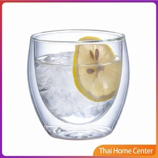 [A665] แก้วกาแฟ สไตล์ ญี่ปุ่น Double-layer glass
