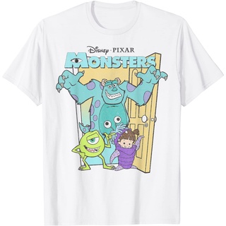 เสื้อยืดพิมพ์ลายเสื้อยืดDisney Pixar Monsters Inc. Mike Sully Boo Group Poster T-Shirt - เสื้อยืดผู้ชาย - เสื้อยืดผู้หญิ