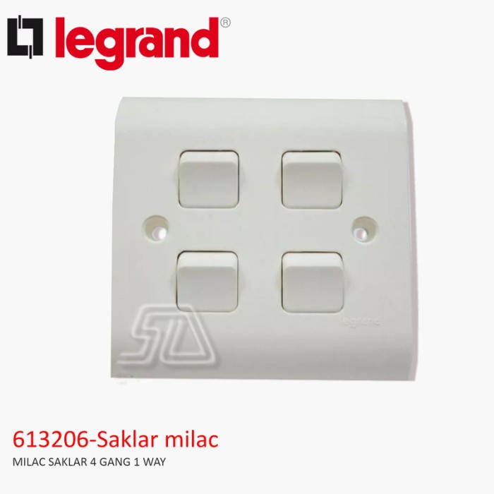 LEGRAND MILAC SWITCH 4 GANG 1 WAY