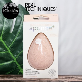 [Real Techniques] Miracle Cleanse Sponge 1 Count #4222 เรียลเทคนิค ฟองน้ำ ทำความสะอาดผิวหน้า ฟองน้ำไข่ Beauty Blender