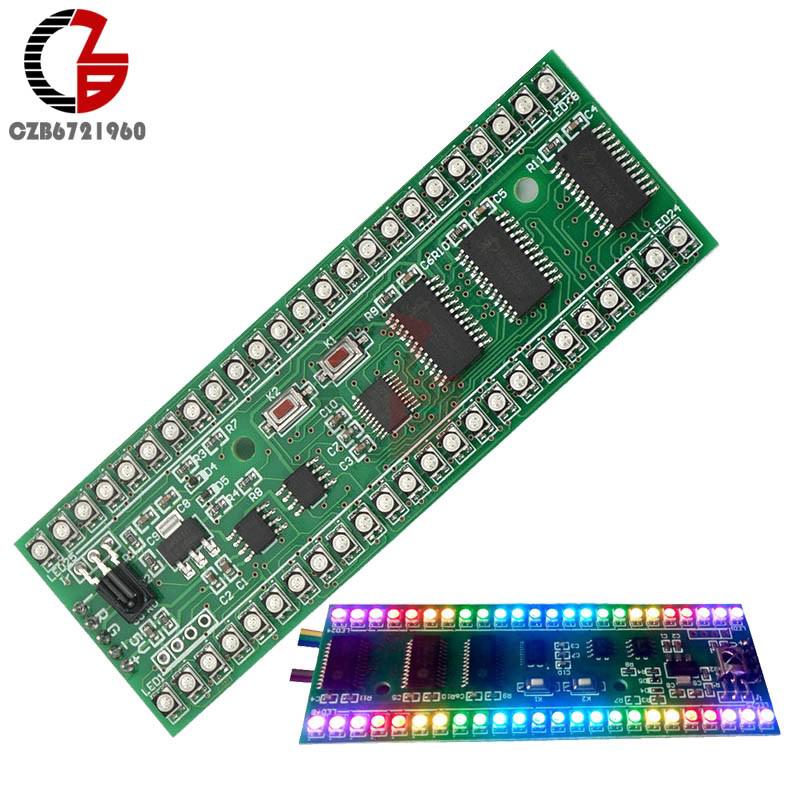 dc 5 v - 6 v mcu rgb ดิสเพลย์แบบ dual channel 24 led vu level meter แสดงสถานะสําหรับเครื่องขยายเสียง