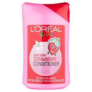 ครีมนวดผมเด็ก Loreal-Kids Strawberry Conditioner ครีมนวดผมเด็ก สูตรอ่อนโยน ใช้ได้ทุกสภาพผมแม้ว่ายน้ำหรือเล่นกีฬากลางแจ้ง