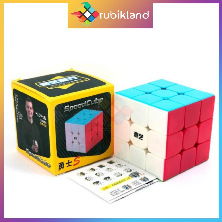 Rubik 3x3 QiYi Warrior S 3x3 Cube ของเล่นทางปัญญาไร้ขอบ 3 ชั้น - Rubik Land