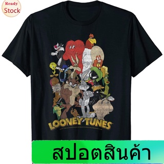 เสื้อยืดแขนสั้น Looney Tunes Character Stack Group Shot T-Shirt Sports T-shirt