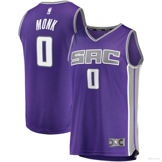 เสื้อกีฬาบาสเก็ตบอลแขนกุด ลายทีม NBA Jersey Kings No.0 Monk 22-23 พลัสไซซ์