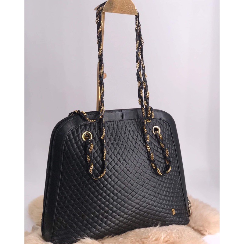 Vintage bally bag black leather