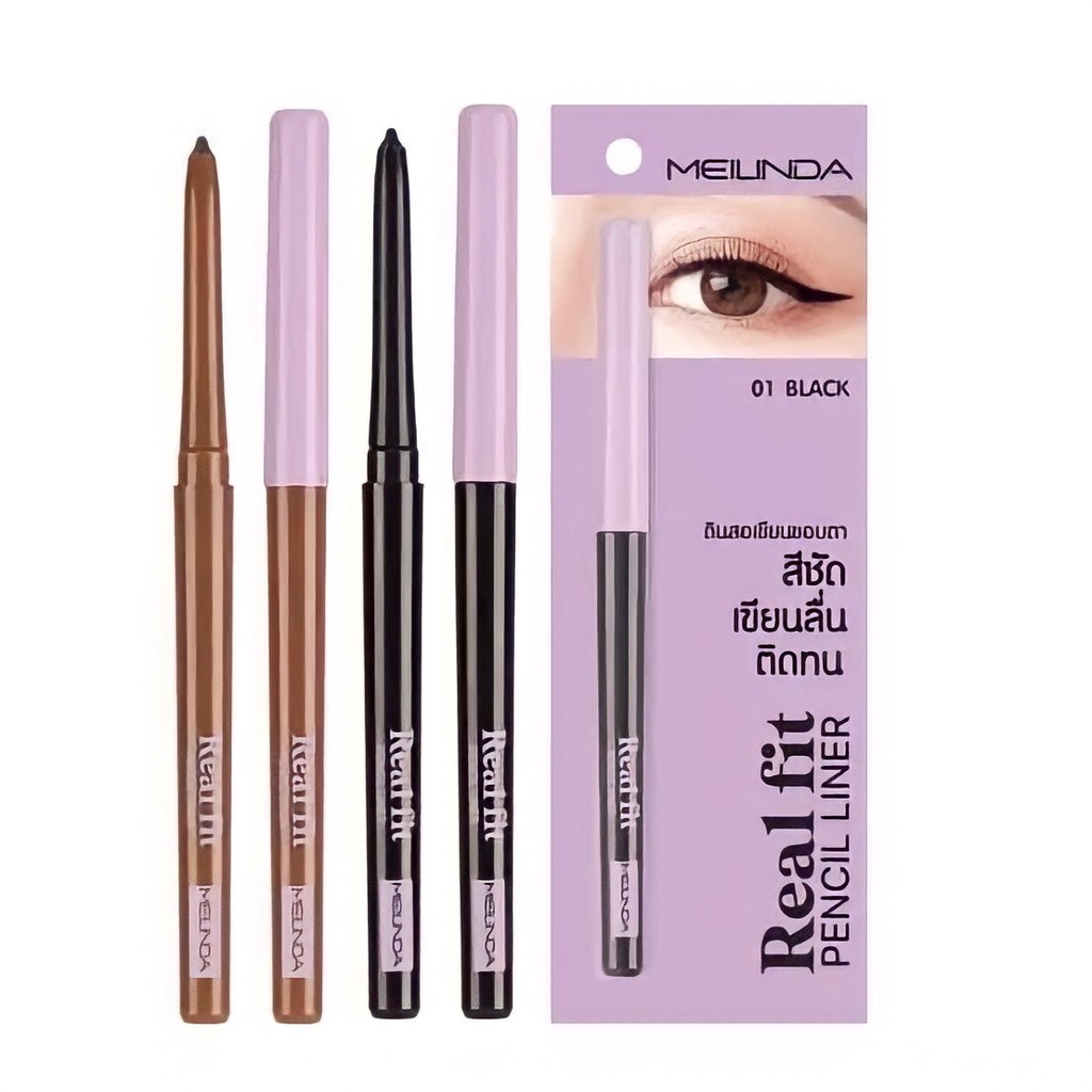 ดินสอเขียนขอบตาเมลินดา Meilinda Real Fit Pencil Liner ( มีให้เลือก 2 สี )