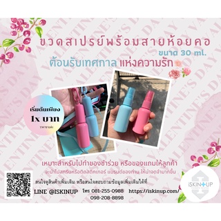 ขวดสเปรย์มีฝาครอบ มีสายคล้องคอ ขนาด 30ml.