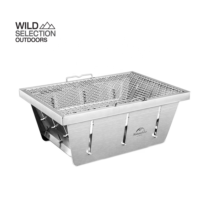 Naturehike outdoor camping Picnic folding Stainless steel charcoal barbecue grill with basket NH20CJ
