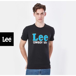 LEE เสื้อยืดแขนสั้น REGULAR FIT รุ่น 101+  ลี เสื้อยืดเสื้อผ้าผู้ชาย สีดำ