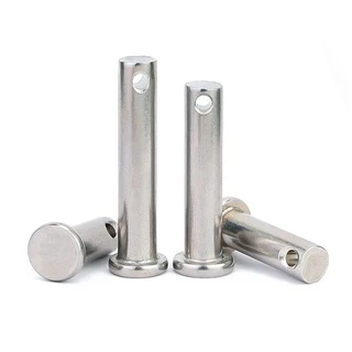 หมุดพิน ปิ๊น สลัก หัวกลมแบน สแตนเลส 304 แถมปิ้นเสียบM3 M4 M5/Clevis Pin w/Cotter Pin SUS304 M3 M4 M5