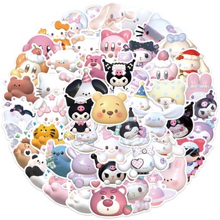 51 ชิ้น การ์ตูน 3D Kuromi My Melody Stikers สเก็ตบอร์ด กีตาร์ แล็ปท็อป จักรยานเด็ก กันน้ํา สติกเกอร์ของเล่น