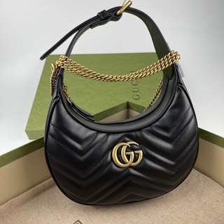 *สอบถามstockก่อนกดสั่ง* Gucci Marmont Half-Moon-Shaped Mini Bag กระเป๋า กุชชี่ ถือได้ ขึ้นไหล่ได้ มีโซ่สะพาย ของแท้