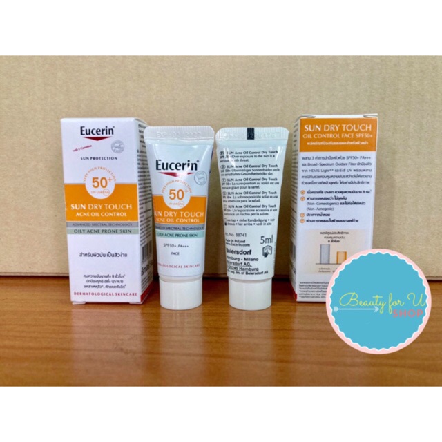 eucerin sun dry touch acne oil control face spf50 