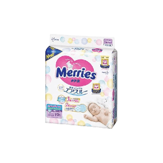 Merries Diaper Tape 90pcs. Size NB เมอร์รี่ส์ ผ้าอ้อมเด็ก ชนิด เทป