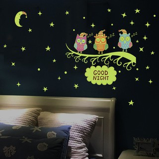 สติ๊กเกอร์ติดผนังห้องเด็ก โลกอวกาศ เรืองแสง สติ๊กเกอร์ใส ติดผนังบ้าน Wallsticker Home Decor