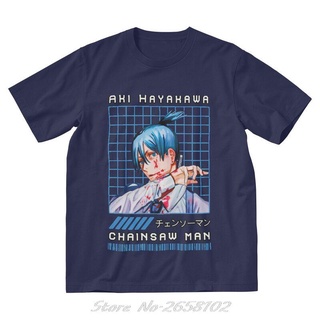 [S-5XL] เสื้อยืดแขนสั้น คอกลม ผ้าฝ้าย 100% พิมพ์ลายกราฟฟิค Denji Chainsaw สไตล์ฮาราจูกุ สําหรับผู้ชาย