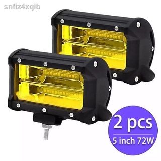 fourteen 2 ชิ้น 72W เลนส์สีเหลืองแถบแสงสำหรับทำงาน 5inch 6000LM 12 โวลต์ - 24 โวลต์ Spotlight ，Waterproof Work Light for