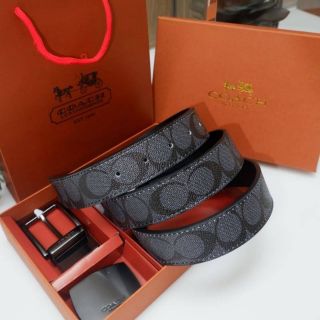 เข็มขัดหนัง ใช้ได้ 2 ด้าน COACH BELT VALUE PACK BOX SET