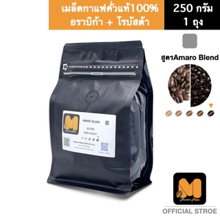 เมล็ดกาแฟคั่ว สูตร Amaro BLEND (250g.) ตรา มาสเตอร์พีซคอฟฟี่ masterpiececoffee เมล็ดกาแฟคั่ว อราบิก้า+โรบัสต้า