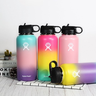 Hydro Flask ขวดน้ําสุญญากาศ ปากกว้าง สเตนเลส 32 ออนซ์ 40 ออนซ์ พร้อมฝาปิด และฝาปิดหลอด