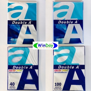 กระดาษ A4 Double A กระดาษถ่ายเอกสาร 80-90 แกรม ชนิดเยื่อบริสุทธิ์ A4 ขนาด บรรจุ 40-100 แผ่น