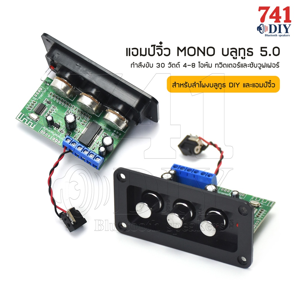 แอมป์จิ๋ว โมโน บลูทูธ 5.0 กำลังขับ 30 วัตต์ 4-8 โอห์ม ทวิตเตอร์และซับวูฟเฟอร์ สำหรับลำโพงบลูทูธ DIY 