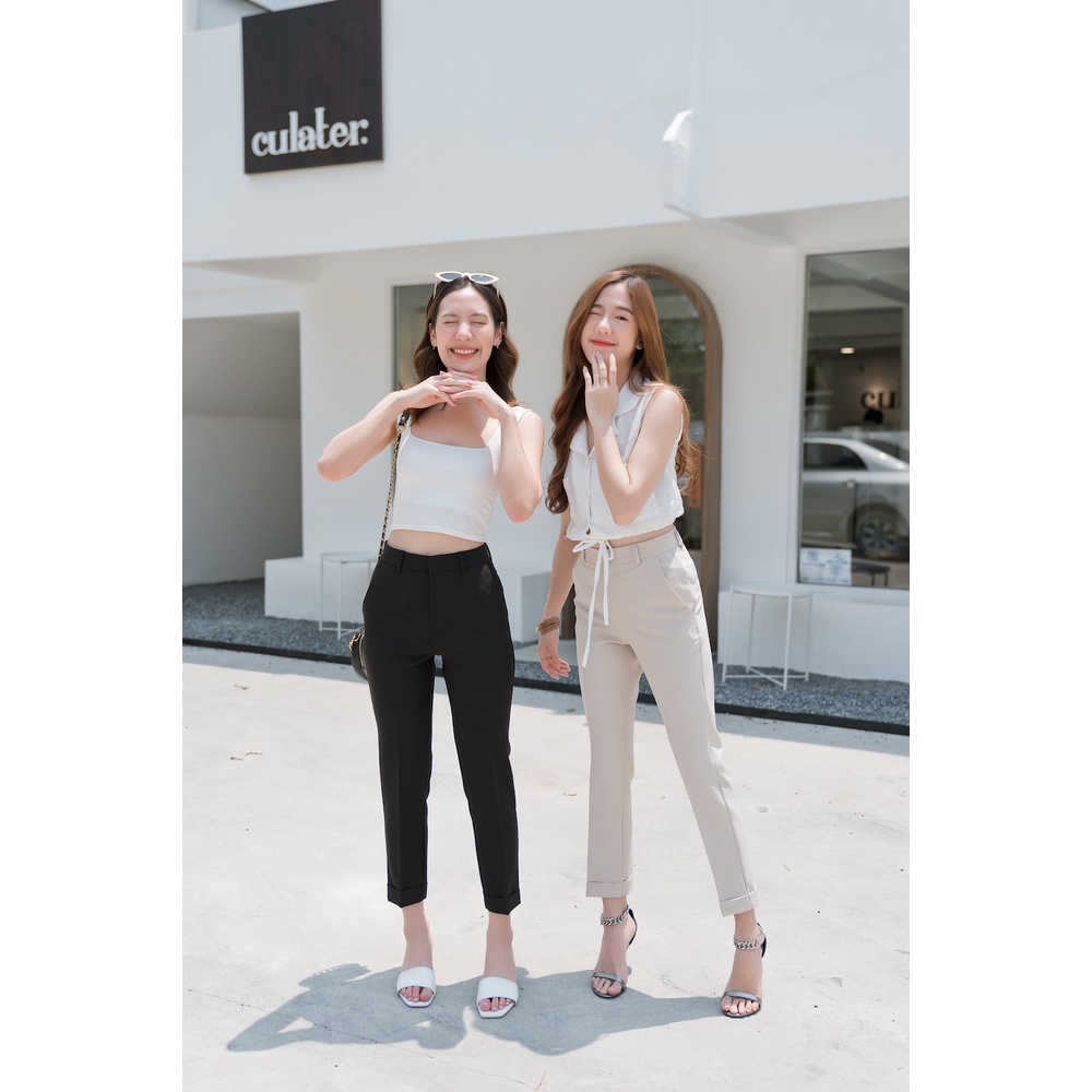 💥250 บาท‼️เคลียร์โกดังทุกรุ่น‼️#Basic Pants กางเกงขากระบอกเล็ก กางเกงทำงาน8ส่วน เอวสูง ผ้ายืด ผ้ายับยาก เข้าทรงสวย