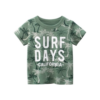 9728 27kids เสื้อยืดเด็ก ต้นมะพร้าว เขียว SURF DAYS