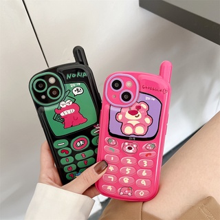 เคสโทรศัพท์มือถือ ลายหมีสตรอเบอร์รี่ สไตล์เรโทร สําหรับ Iphone 13 Pro Max 11 ProMax 12ProMax XS Max