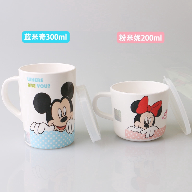 ถ้วยเด็กดิสนีย์บ้าน แม่ วัสดุถ้วยนมพร้อมฝาปิดถ้วยดื่มเด็กน่ารักการ์ตูนถ้วยต้านทาน - รูปที่ 5